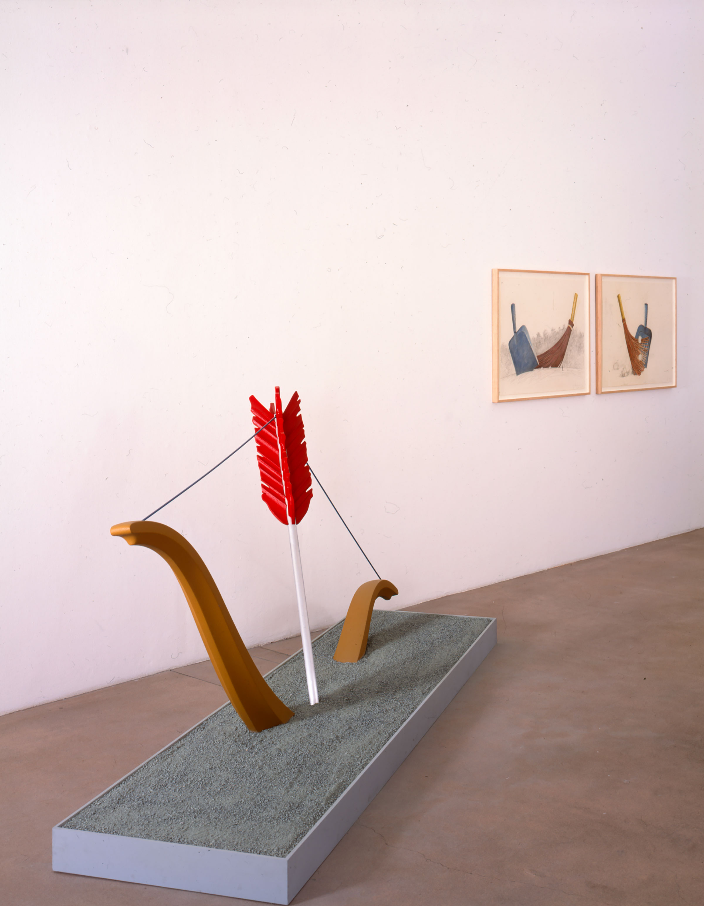 Claes Oldenburg Coosje van Bruggen, Cupidu0027s Span - Fabrication Model, 2002, Proposal for a Sculpture in the Form of a Pan and Broom, 1997, Study for a Sculpture in the Form of a Broom and Pan with Sweepings, 1998